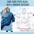 thumbnail image 4 of Oversized Wearable Blanket Hoodie,Light Blue Marble Flow Pattern Sherpa Blanket Hoodie with Super Pockets,Super Warm Fuzzy Pullover for Women & Men, 4 of 6