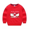 thumbnail image 3 of Jersey informal de algodón puro de nuevo estilo para niños de Hello Kitty, suéter de cuello redondo con estampado bonito para niños y niñas, Top para niños, 3 of 5