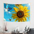 thumbnail image 2 of Shiartex Sunflower Butterflies Blue Skies Home Wall Tapestry Art 100% Polyester Wall Art Tapestry Decorative Wall Hanging Bedroom Living Room Decoration 60x40in, 2 of 7
