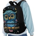 thumbnail image 4 of KUIFORTI Cartoon Owl Girls Backpack 10-12 Years Old Middle School Backpack For Boys Heavy Duty Large Kids School Bag with Front Pockets Zipper Bookbag 17 Inch, 4 of 6