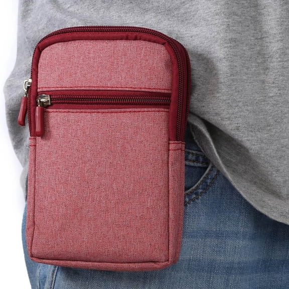 Universal Denim Waist Pack with Phone Pocket Zipper for Men Women Travel Running Hiking