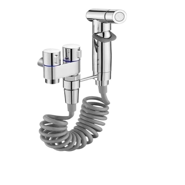 Bathroom Handheld Toilet Bidet Faucet, Sprayer Hand Bidet Set Toilet Self Cleaning Shower Head One In Two Out Angle Valve Faucet ,Versatile Features