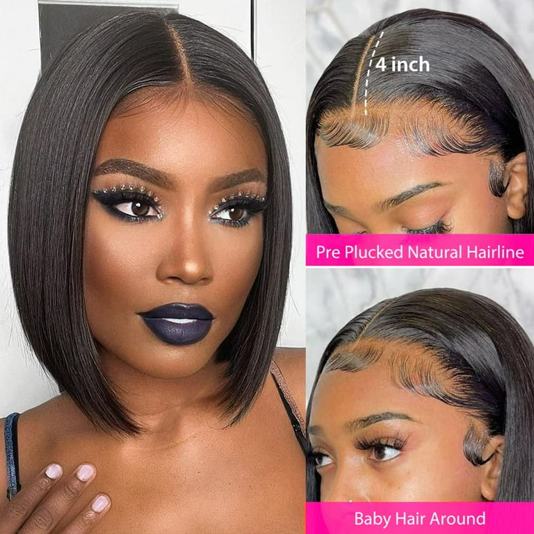 Lace front wig with middle clearance part