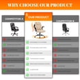 thumbnail image 3 of GASEE Leather Office Chair, Big and Tall Office Chair 400LBS Wide Seat Ergonomic Computer Desk Chair High Back Executive Leather Chair Adjustable Task Chair Lumbar Back with 1-Year Warranty, Beige, 3 of 12