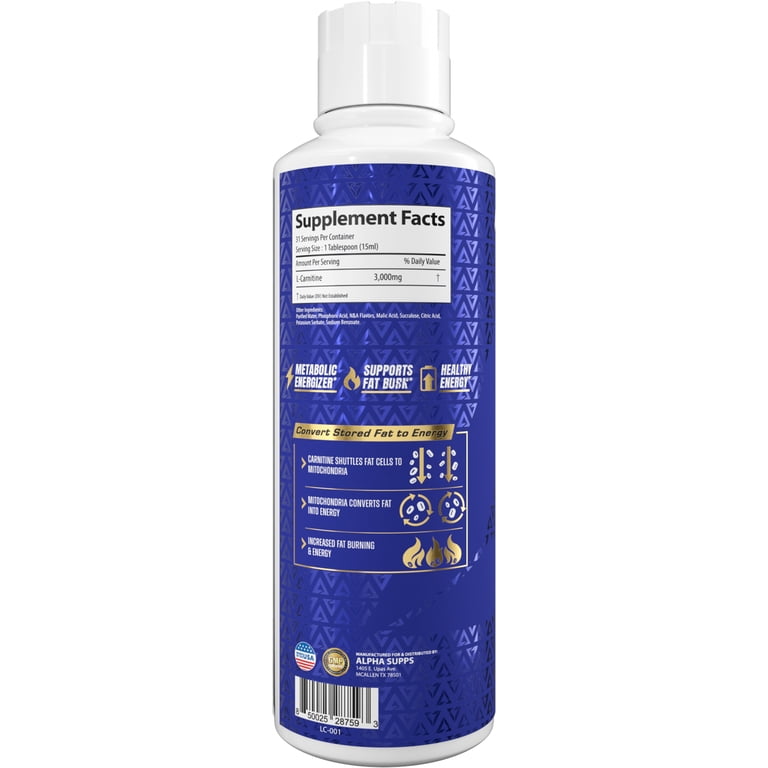 alpha supps l carnitine L-Carnitine Liquid 3000 - Stimulant Free Energy Support For Men & Women Alpha Supps L-Carnitine 3000 –
