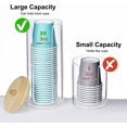 thumbnail image 3 of Samhe Bathroom Cup Dispenser, Mouthwash Cups Holder Fit for 3oz Small Cup, Disposable Paper Cups Dispenser with Bamboo Lid for Rinsing Cups on Bathroom Vanity Countertops, 3 of 8