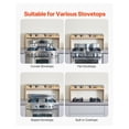thumbnail image 2 of Over the Stove Spice Rack, 32.6x13in Bamboo Organizer - 6 Hooks, Kitchen Countertop Shelf for Cooktop, Multiple Use for Bathroom, Sink, 2 of 7