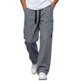 thumbnail image 3 of cllios Cargo Pants for Men Loose Fit Straight Leg Trousers Quick Dry Lightweight Casual Work Pants with Flap Pockets m-4xl, 3 of 10