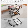 thumbnail image 4 of BAMBOOHOMIE Bamboo Luggage Rack for Guest Room, Wide Suitcase Stand with Storage Shelf, Folding Luggage Stand Holder for Bedroom Hotel Suitcases, Black, 4 of 8