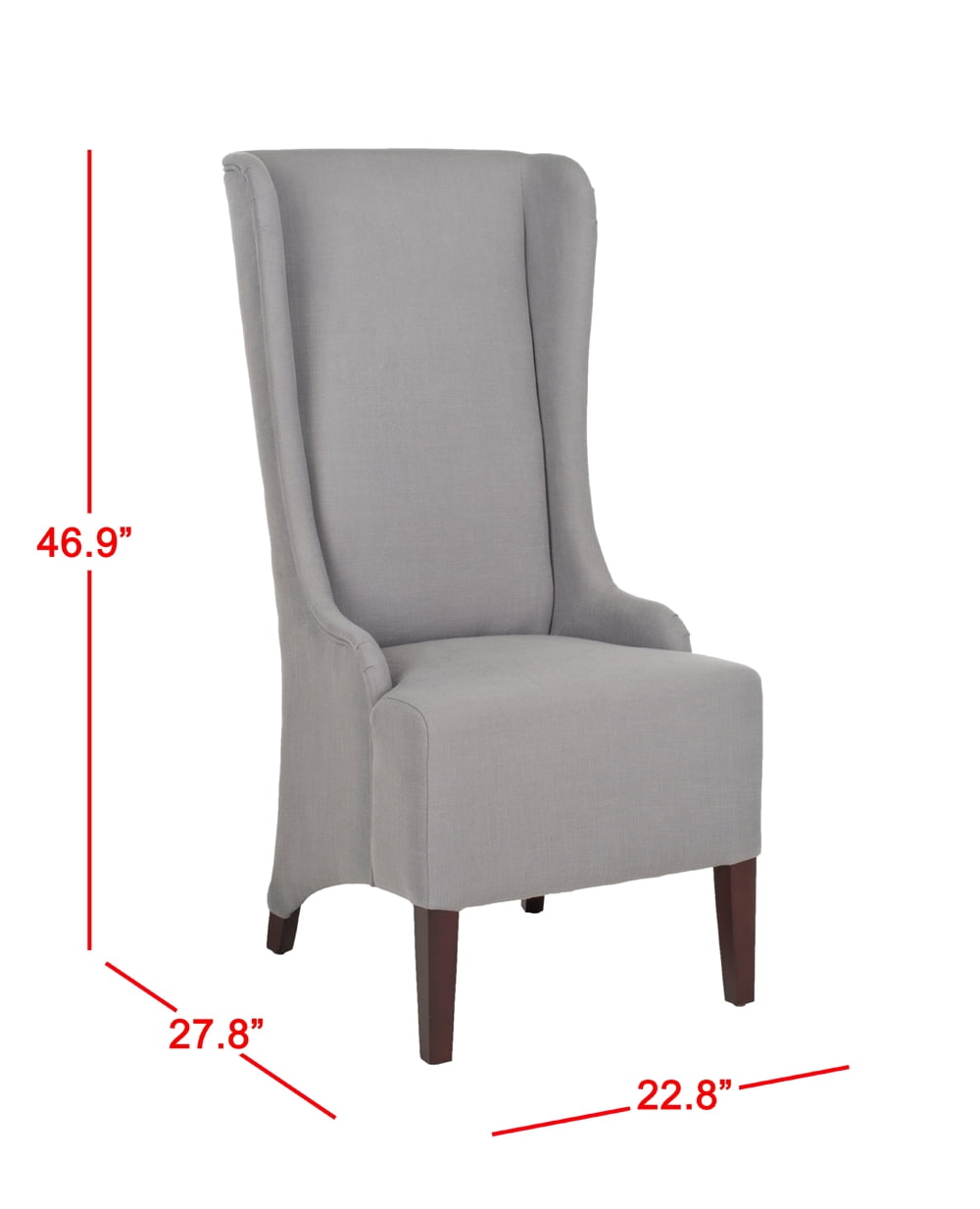 SAFAVIEH Becall Transitional Fabric Solid Dining Parsons Chair, Arctic Grey
