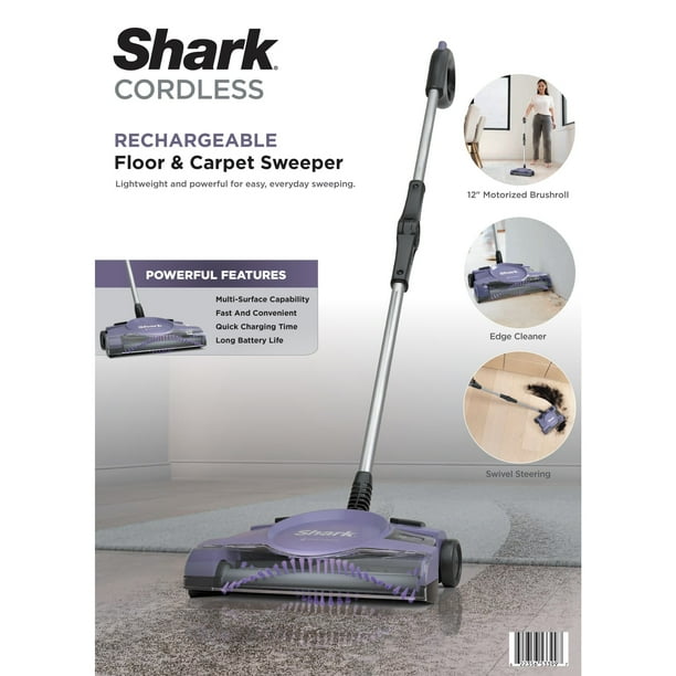 Shark Cordless Floor and Carpet Sweeper, 12 in. Cleaning Path