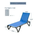 thumbnail image 2 of Domi Pool Lounge Chairs Set of 2, Adjustable Aluminum Plastic Outdoor Chaise Lounge, All Weather for Outside Beach Poolside Lawn-Blue Textilene, 2 of 7
