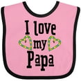 thumbnail image 3 of Inktastic I Love My Papa- Hearts Boys or Girls Baby Bib, 3 of 4