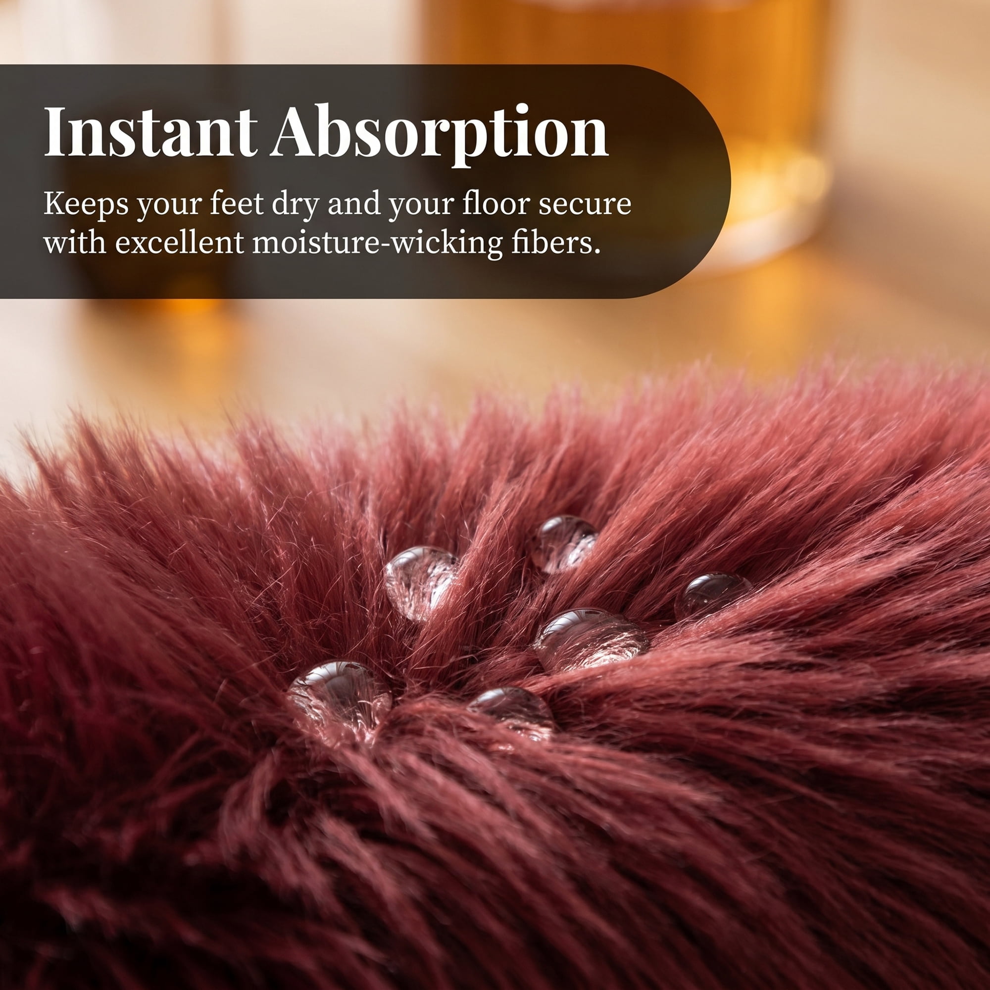 Unique Bargains Shaggy Area Rug Ultra Fluffy Non-Slip Fuzzy Carpet 24" x 16" Red