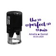 thumbnail image 1 of Printtoo Personalized Violet Self Inking Wedding Favor Rubber Heavy Duty Stamp The Perfect Mix Round Custom Stamper-40 mm, 1 of 6