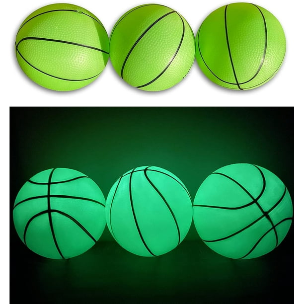3 Pack! Inflatable Glow in The Dark Mini Basketballs Includes Pump and Needle Midnight Mini