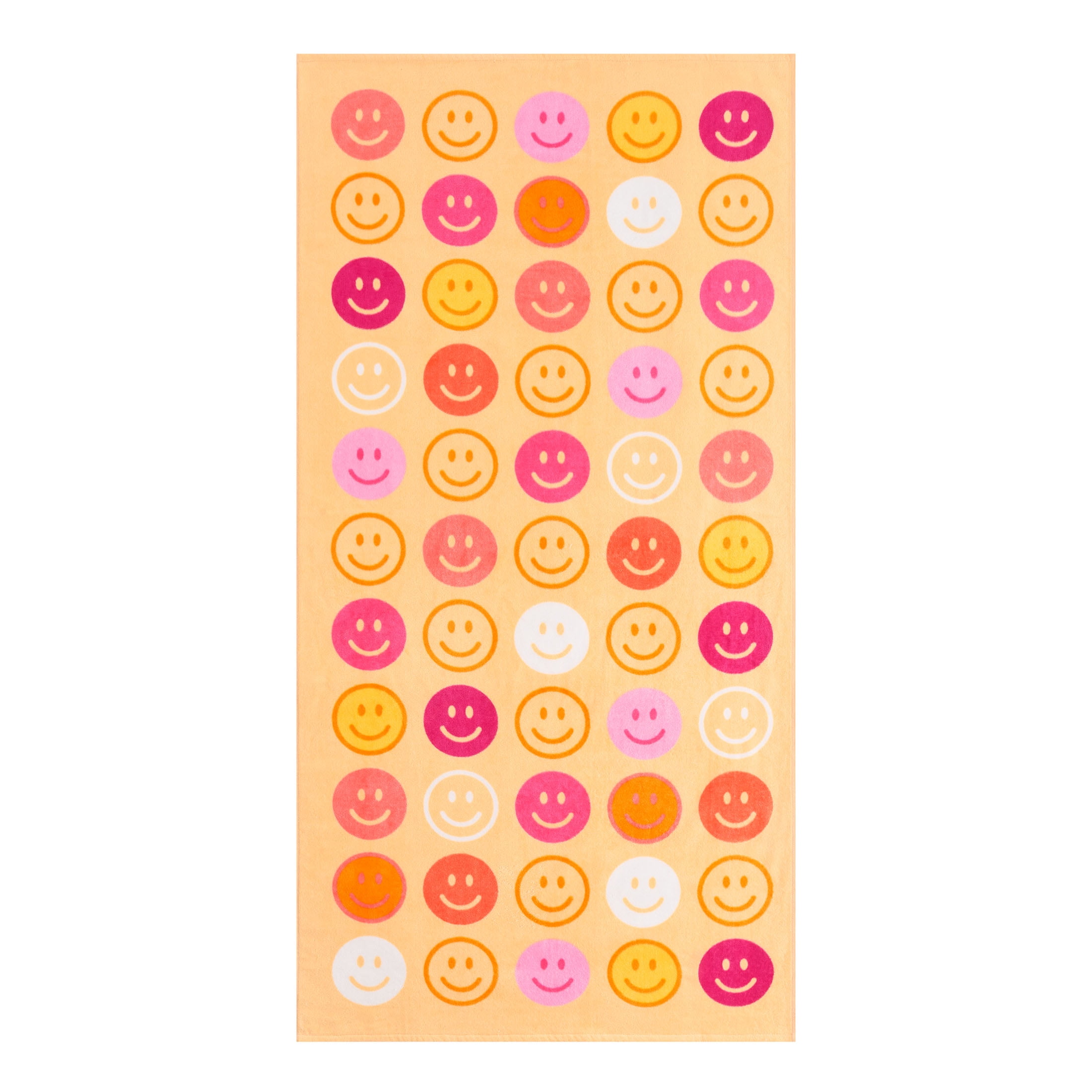Mainstays Beach Collection Smiley Faces Cotton-Blend Beach Towels (2 Count)