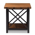 thumbnail image 3 of Baxton Studio Herzen Rustic Industrial Style Antique Black Textured Finished Metal Distressed Wood Occasional End Table, 3 of 7