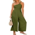 thumbnail image 3 of Combinaison Sans Manches à Épaules Dénudées pour Femmes Pantalon Large, 3 of 7