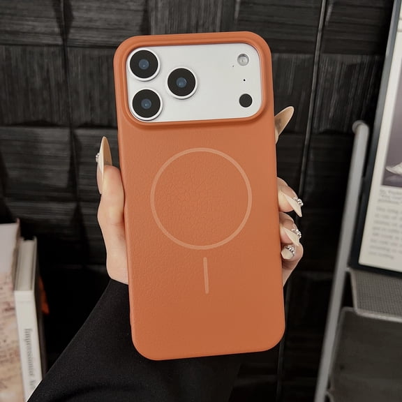 Allytechgroup Slim Case for iPhone 17 Pro Max, [Compatible with Magsafe] Stylish Anti-Scratch Shockproof Wireless Charging Cover Shell Phone Case for iPhone 17 Pro Max, Orange