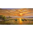 thumbnail image 3 of Galasso, Adriano 24x14 Black Modern Framed Museum Art Print Titled - Laguna al tramonto, 3 of 5
