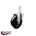 thumbnail image 2 of 4 Inch Hard Rubber Wheel Swivel 7/8 Inch Square Stem Caster Service Caster, 2 of 2