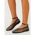 thumbnail image 5 of Women's Comfort Flats - Breathable Netting Dress Shoes with Adjustable Strap, Office & Casual Wear, 5 of 7