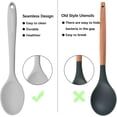 thumbnail image 3 of Cuchara de silicona, antiadherente, para cocina, para cocinar, apta para lavaplatos, utensilios de cocina antiadherentes, resistente al calor, cuchara de servir de silicona gris, sin BPA, 3 of 4