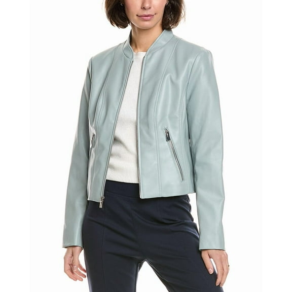 Via Spiga womens  Vegan Leather Scuba Jacket, m