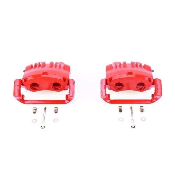 Power Stop Front Pair of Red Powder Coated Calipers S4766C
