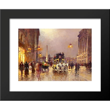 The Concorde Square, Le Soir 20x24 Framed Art Print by Edouard Cortes