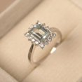 thumbnail image 2 of Natural 925 sterling silver ring aquamarine ring March birthstone emerald cut blue gemstone Promise ring,, 2 of 3