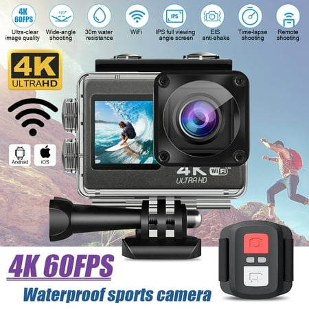 Image of 4K Wifi Like Go Pro Camera 100-Foot MDHAND Waterproof Camera 170 ultra-wide-angle Lenses IPS Screen Underwater Camera With Accessory Kit Suitable For Go Pro PC Webcam Youtube/Vlogging Video V05