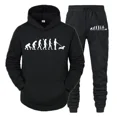 thumbnail image 2 of Sudadera con capucha Dachshund Evolution para hombre, moda evolucionista, sudadera de manga larga y pantalón, conjunto de 2 piezas, atuendo informal unisex con capucha Harajuku, 2 of 4