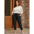 thumbnail image 4 of Gleelist Women's Plus Size Tapered Lounge Pants Adjustable Drawstring Soft Casual Comfy Pants Elastic Cuff Ankle With Pockets (XL-5XL）, 4 of 5