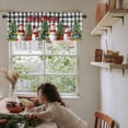 thumbnail image 6 of Christmas Snowman Kitchen Valances for Windows 42x12 Inch Kitchen Curtains Valances Rod Pocket Black White Plaid Snowflake Pine Tree Bathroom Window Valances for Window Treatment Decor, 6 of 6