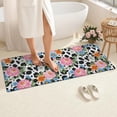 thumbnail image 4 of Pioneer Flower Floral Print Pattern Bathroom Rugs Mat, Non Slip Microfiber Bathroom Rug with Rubber Backing, Soft Mats for Bathroom Floor Tub Shower, 24"x60", 4 of 5