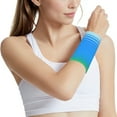 thumbnail image 7 of Jkung 1 Pair Sports Wristband Stretchy Breathable Sweat Absorbing sprain Pain Relief Wrist Compression Sleeve Men Women Badminton Tennis Knitted Wrist Brace, 7 of 7