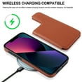 thumbnail image 3 of Allytech 2 in 1 Detachable Wallet Case for iPhone 14 with Card Holder, [Large Capacity] PU Leather Magnetic Snap Kickstand Case Support Wireless Charging, Shockproof Anti-Drop Case, Brown, 3 of 9
