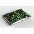 thumbnail image 2 of Ambesonne Cartoon Pillow Sham 2 Pack, Forest Bugs ish Art, 36"x20", Emerald Multicolor, 2 of 3