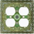 thumbnail image 3 of Metal Light Switch Plate Cover Elegant Green Mandala Flower Tile Pattern TIL069, 3 of 13