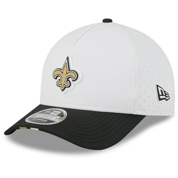 Men's New Era  White/Black New Orleans Saints 2025 NFL Training Camp A-Frame 9FORTY Adjustable Hat