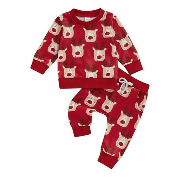 LWNYDPLSD Christmas Outfit 2t Boy Baby Girl Clothes Christmas Toddler Girl Outfit 9month Girl Baby Girls Clothes 12-18 Months 1 Year Old Clothes Boy, Red 12-18 Months