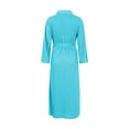 thumbnail image 3 of Richie House Bathrobe Kimono Women's Cotton Robe Long Belted Dressing Gown Lounge Night Spa RHW2824-L-L, 3 of 3