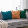 thumbnail image 3 of ERDOUY Set of 2 Throw Pillow Covers Linen Striped Cushion Covers 12x20 Inch Teal, 3 of 4