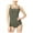 Green - olive, variant on Say What? Womens Yummy Yummy Bodysuit Jumpsuit, Green, Juniors, Medium