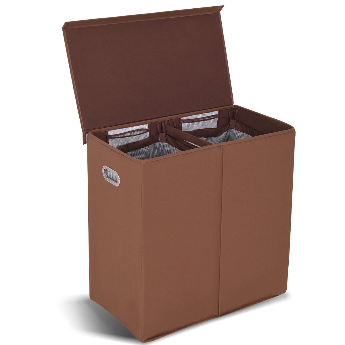 Gymax Double Laundry Hamper Storage Collapsible Basket