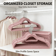 thumbnail image 4 of Pink Velvet Non‑Slip Clothes Hangers, 10 Pack, Space Saving Heavy Duty Hangers for Closet Storage, 4 of 4