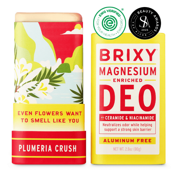BRIXY Magnesium Deodorant, Odor Control With Ceramide & Niacinamide For Skin Health, Aluminum Free, Baking Soda Free, EWG VERIFIED, Sensitive Skin Deodorant, Vegan, Plastic Free, Light Scent