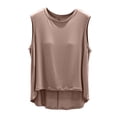 thumbnail image 3 of Tank Tops with Built in Bras Zaewscy Women's Casual Home-style Short-sleeved Top With No Sleeves And A Padded Chest Piece Khaki M, 3 of 9